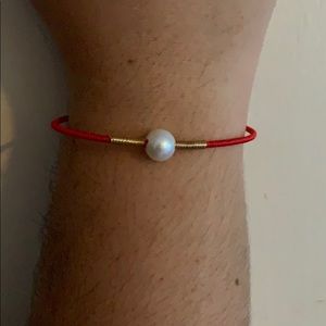 Alvaro Avila Bracelet w/ Pearl - Red